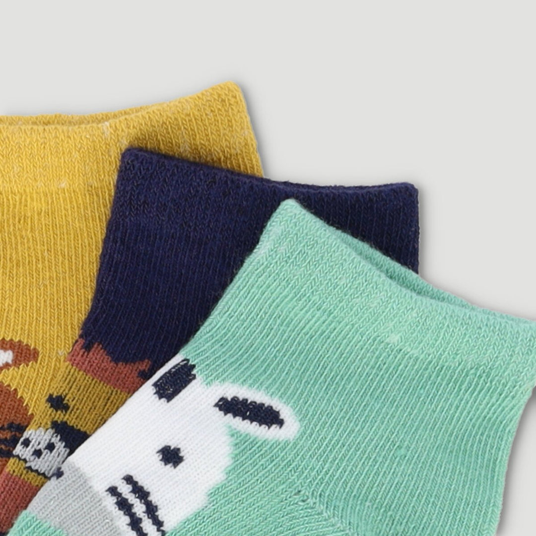 3 Pack Animal Print Socks - Sage