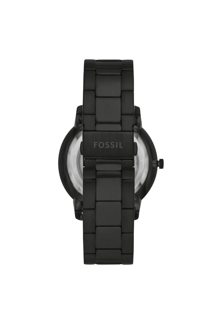 Mens Minimalist 44Mm Three-Hand Black Stainless Steel Watch