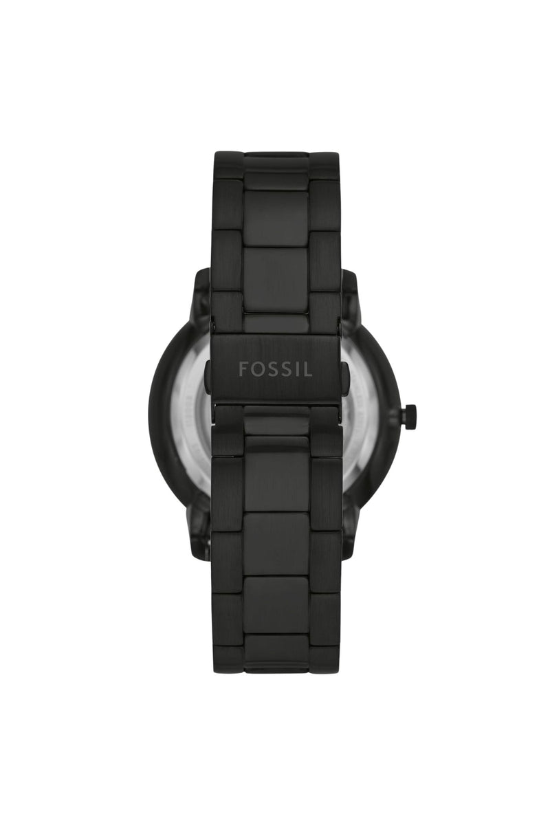 Mens Minimalist 44Mm Three-Hand Black Stainless Steel Watch
