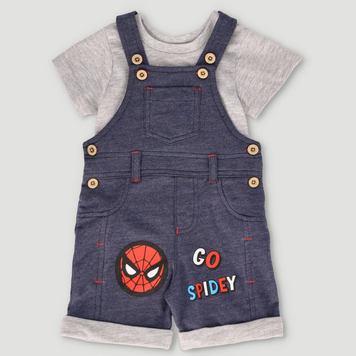 Baby Boys Spidey Go Dungaree Set - Navy