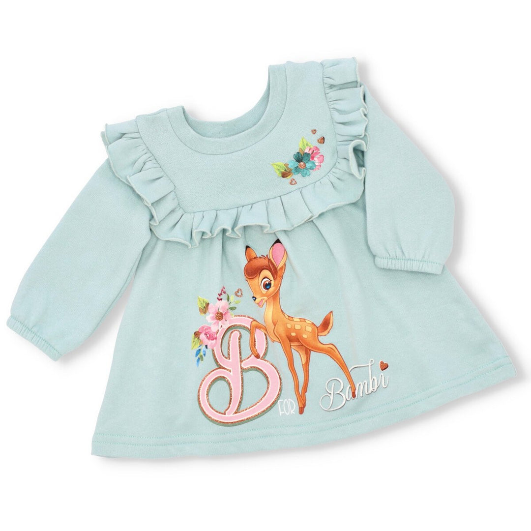 Baby Girls Bambi Frill Fleece Dress - Mint