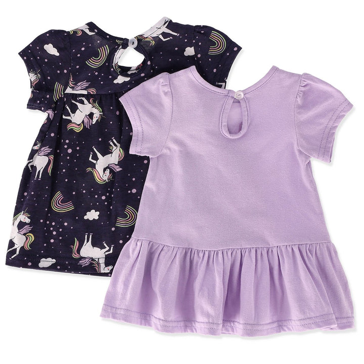 Baby Girls 2 Pack Rainbow Dress - Navy