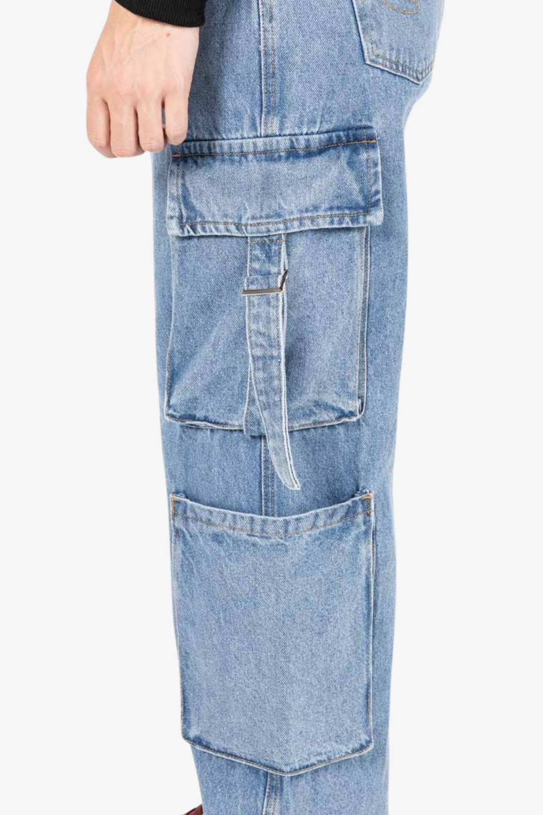 Wideleg Cargo Denim - Light Indigo
