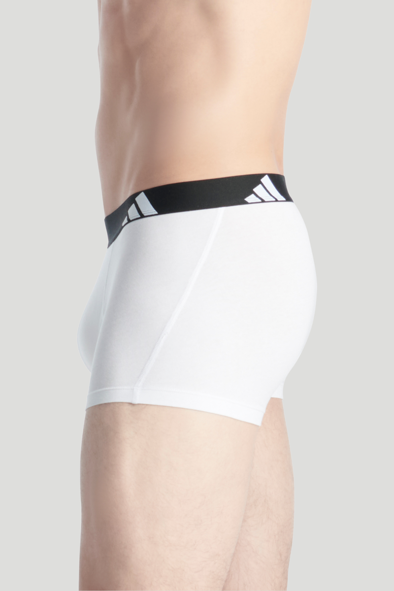 3 Pack Active Flex Cotton Trunk - White/Grey/Black