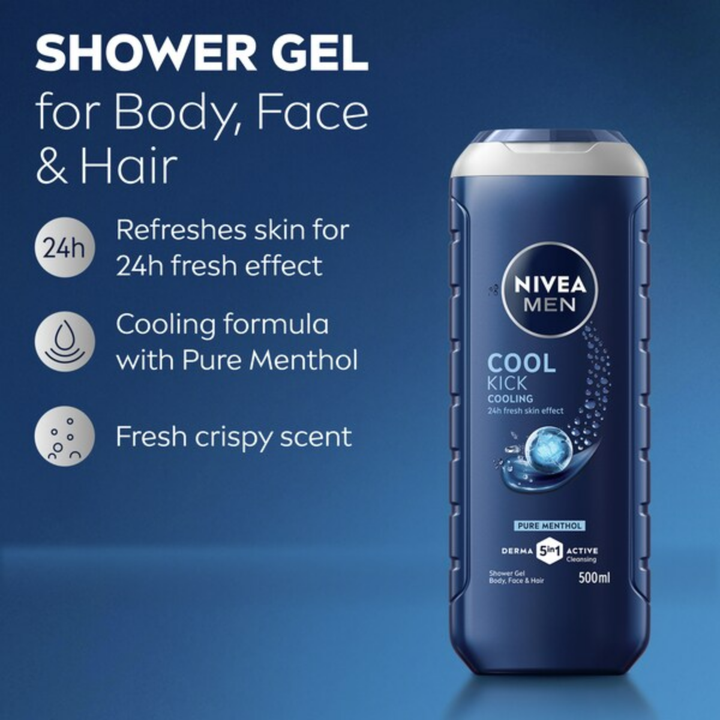 Nivea Men Cool Kick Shower Gel 500Ml