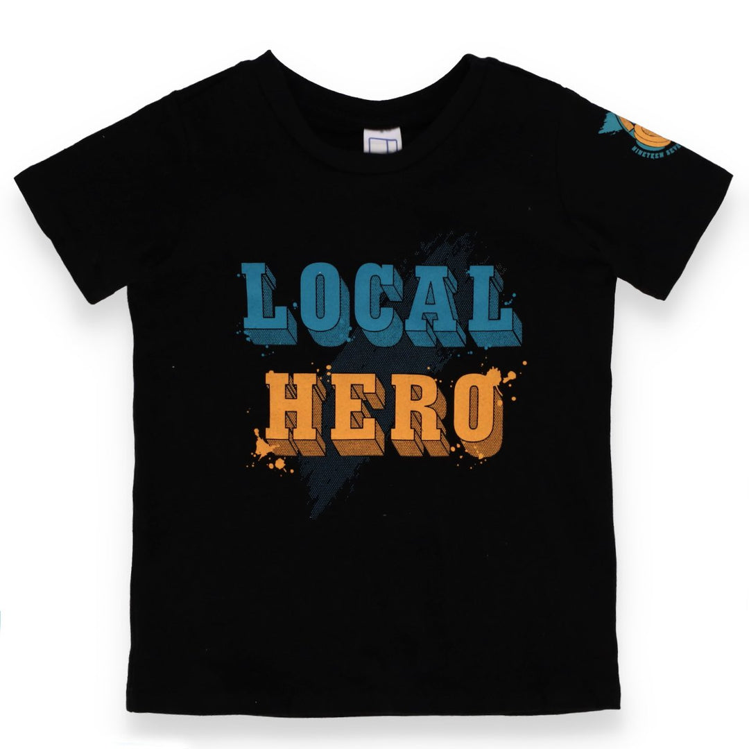 Pre-Boys Local Hero Sloglan Top - Black
