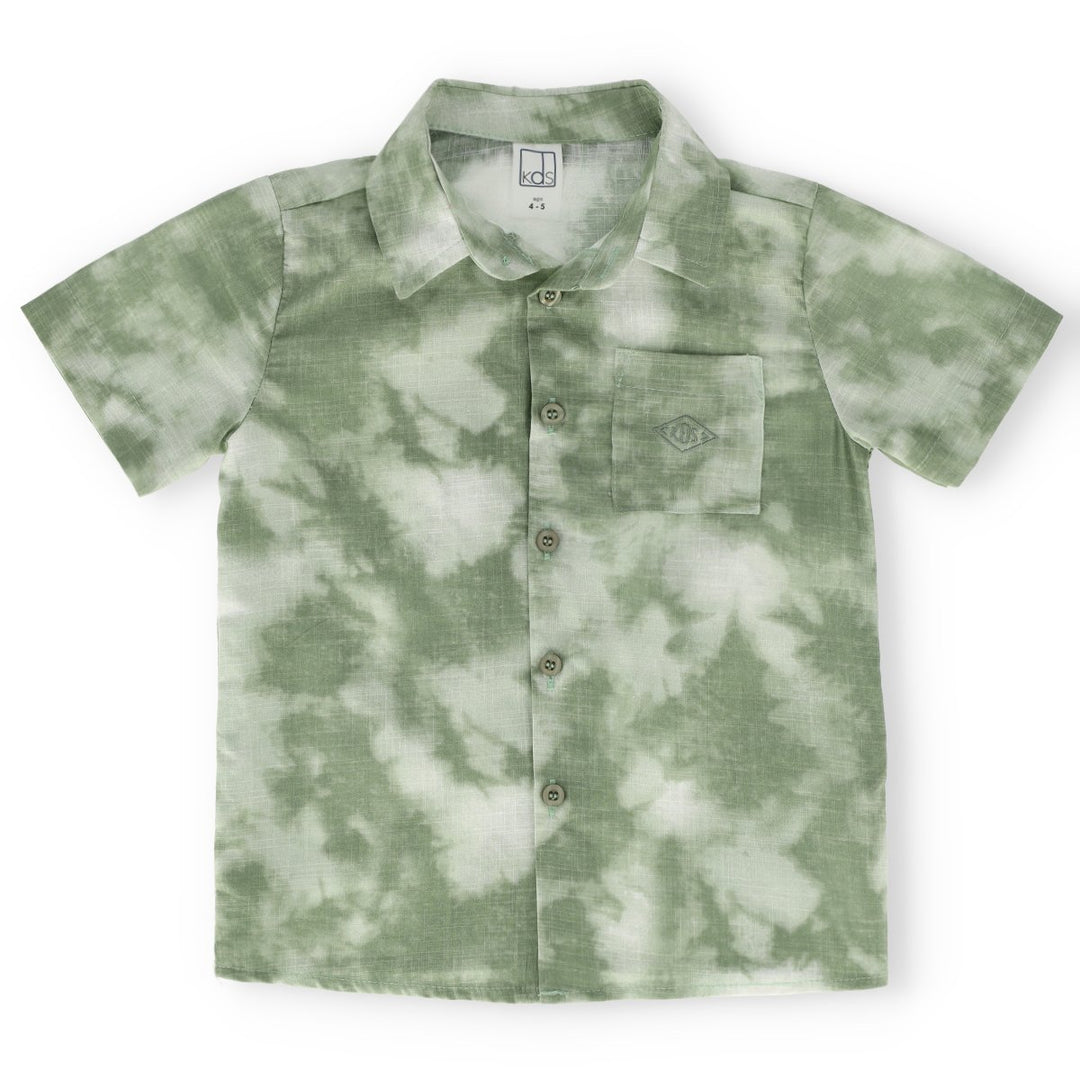 Pre-Boys Short Sleeve Tie-Dye Shirt - Green