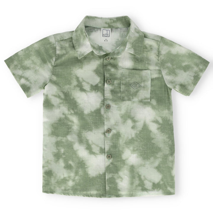 Pre-Boys Short Sleeve Tie-Dye Shirt - Green