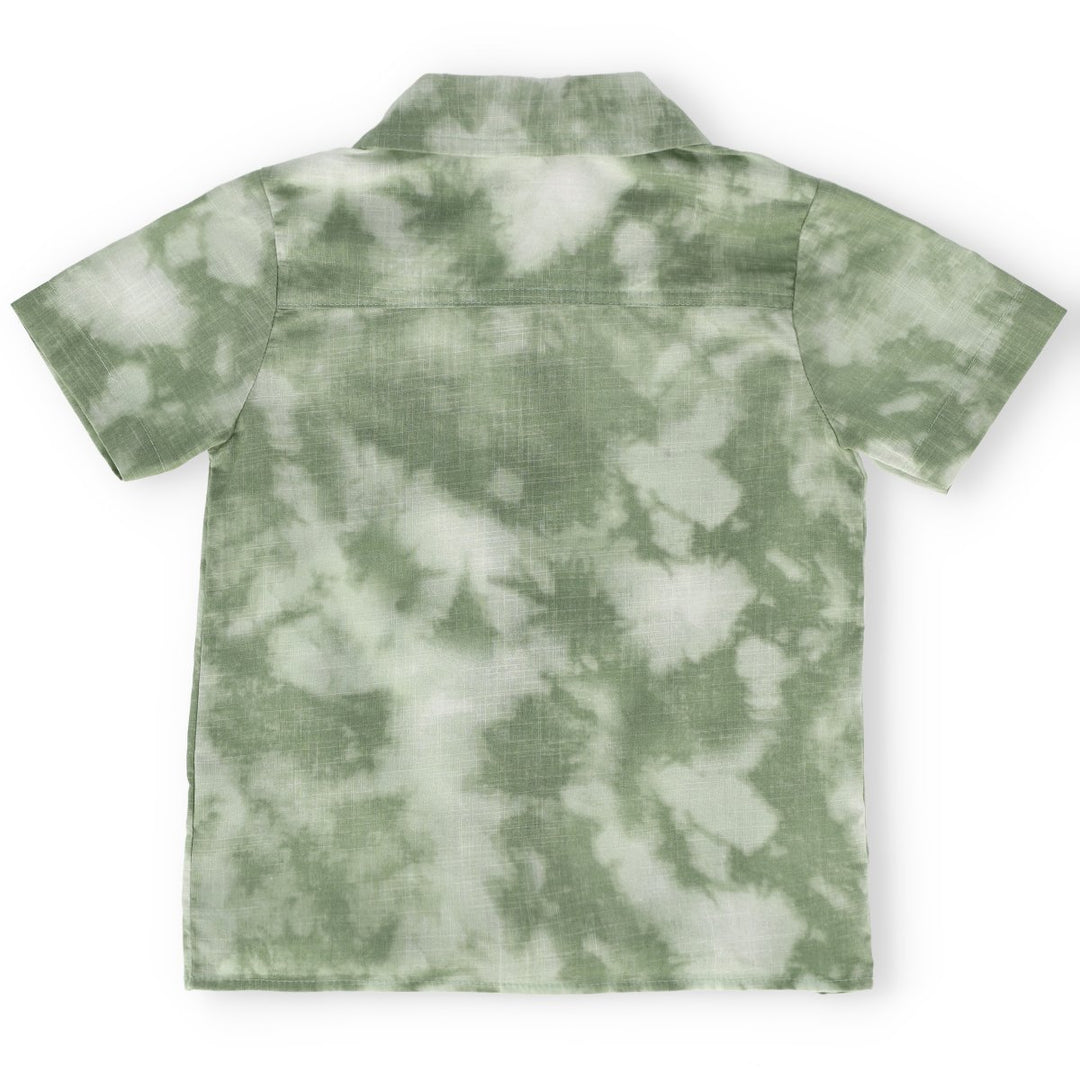 Pre-Boys Short Sleeve Tie-Dye Shirt - Green