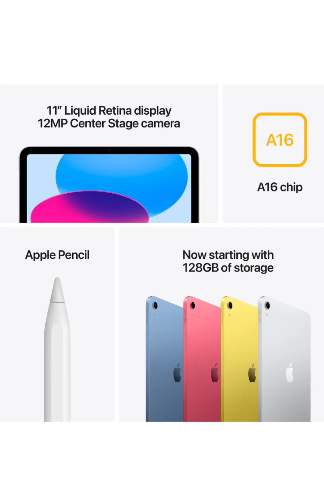 A16 11" Wi-Fi 128GB iPad - Blue