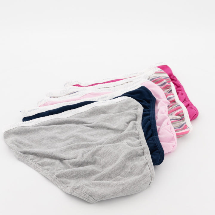 Ladies 5 Pack High Cut Stripe Panties