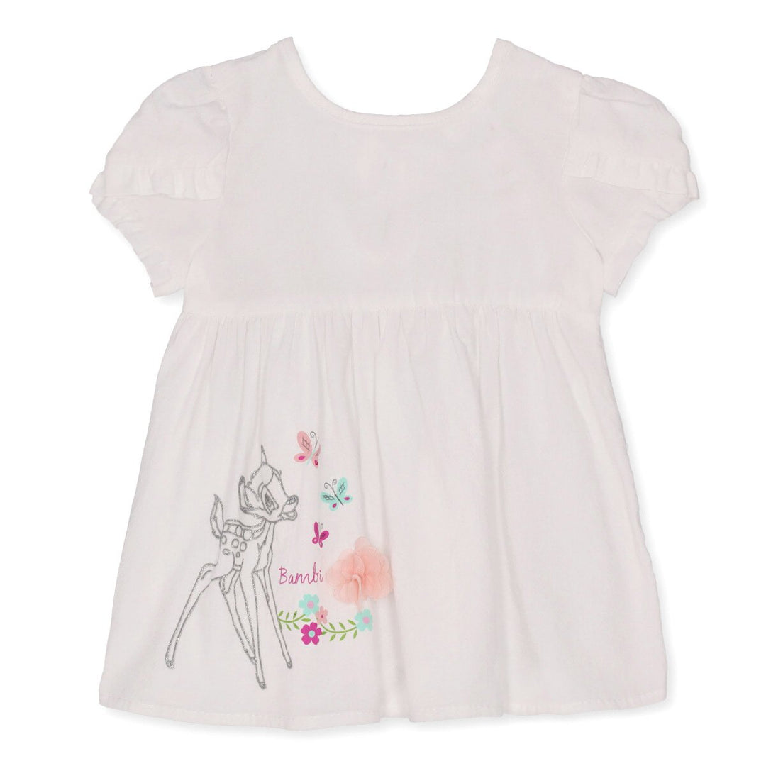 Baby Girls Bambi Woven Cross Sleeve Top - White