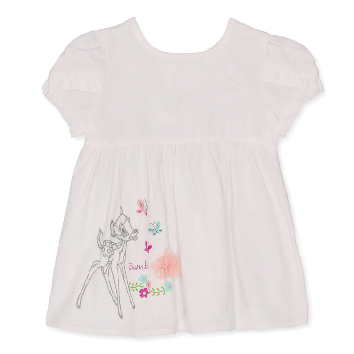 Baby Girls Bambi Woven Cross Sleeve Top - White