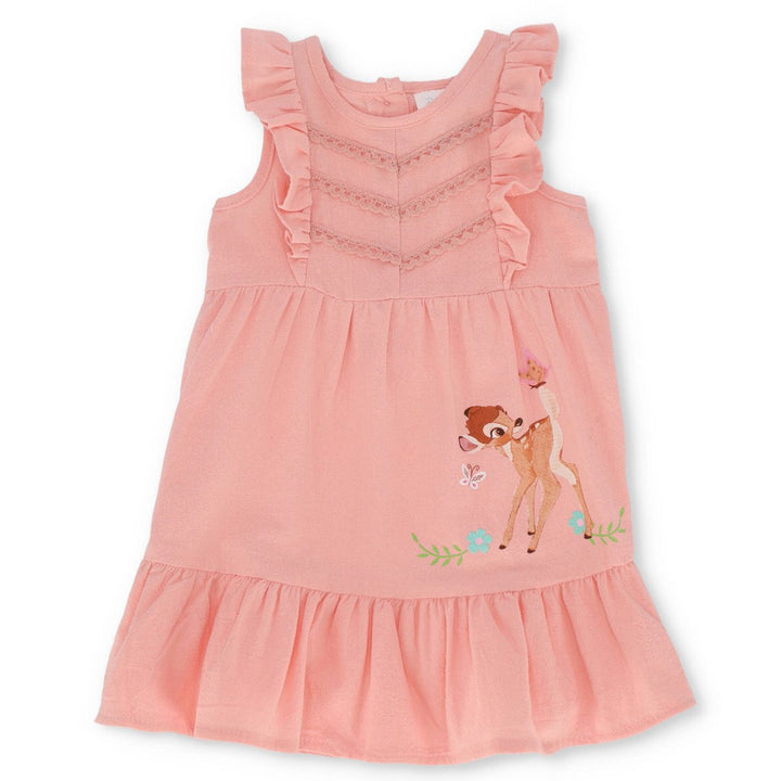 Baby Girls Bambi Woven Pintuck Dress - Peach