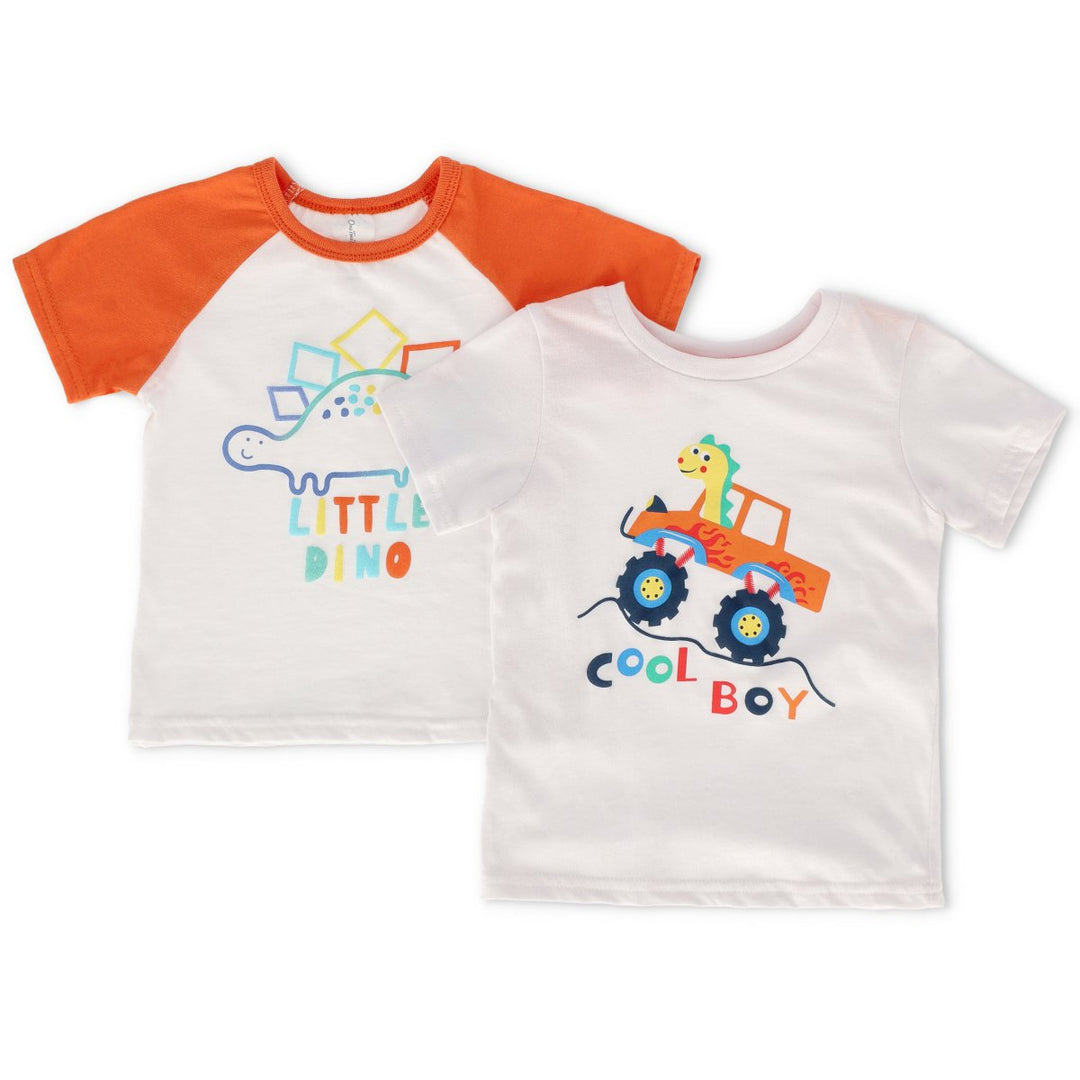 Baby Boys 2 Pack Raglan Dino Tees