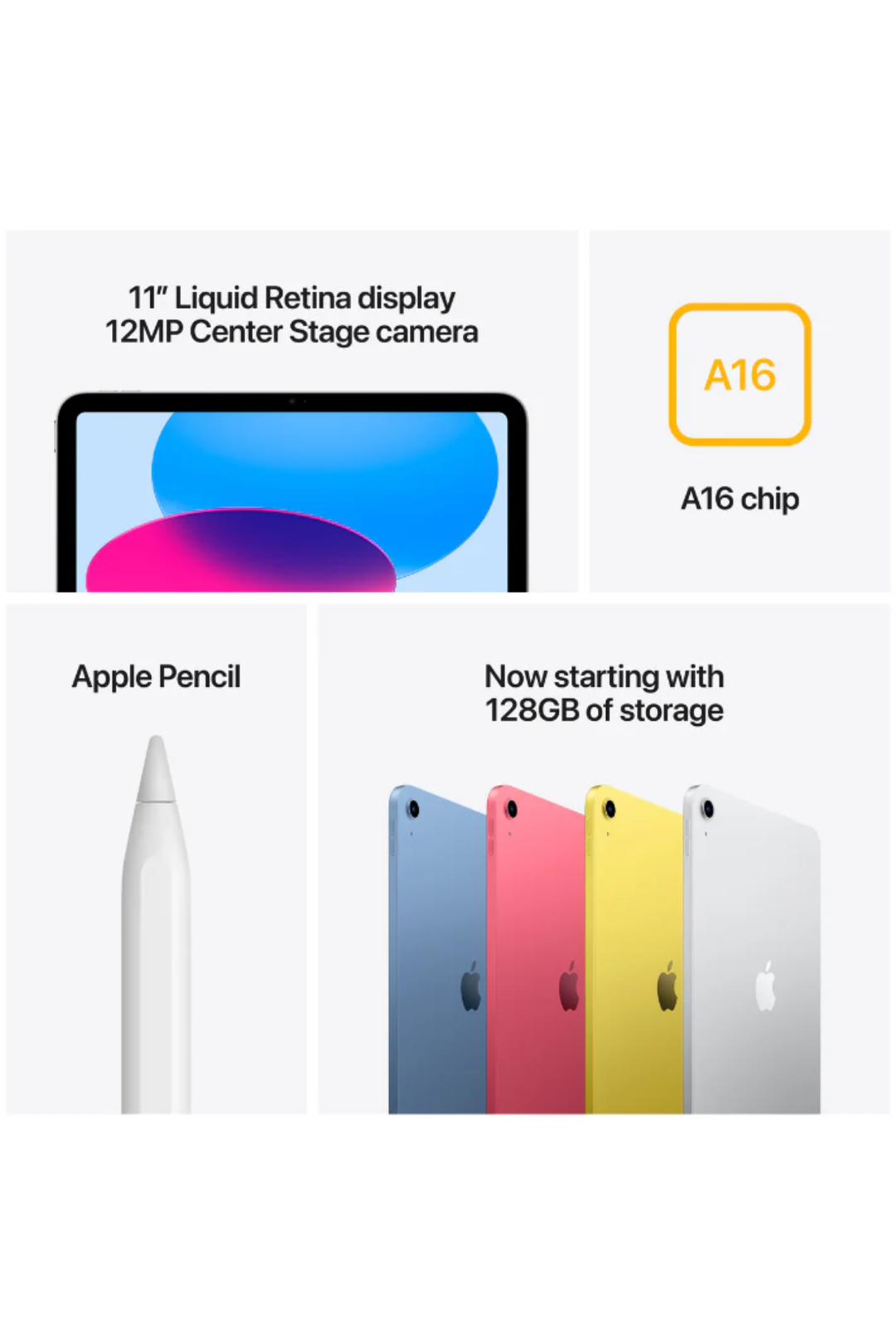 A16 11" Wi-Fi 128GB iPad - Silver