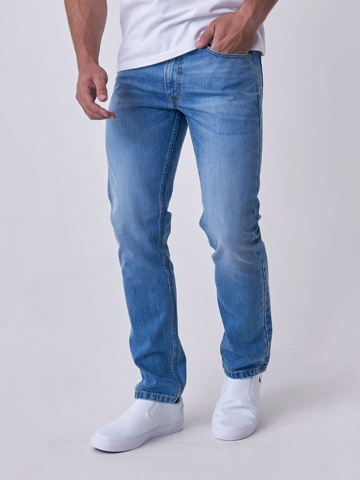 Men's Stonewash Regular Slim Denim Jean
