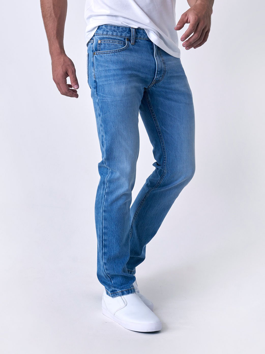 Men's Stonewash Regular Slim Denim Jean