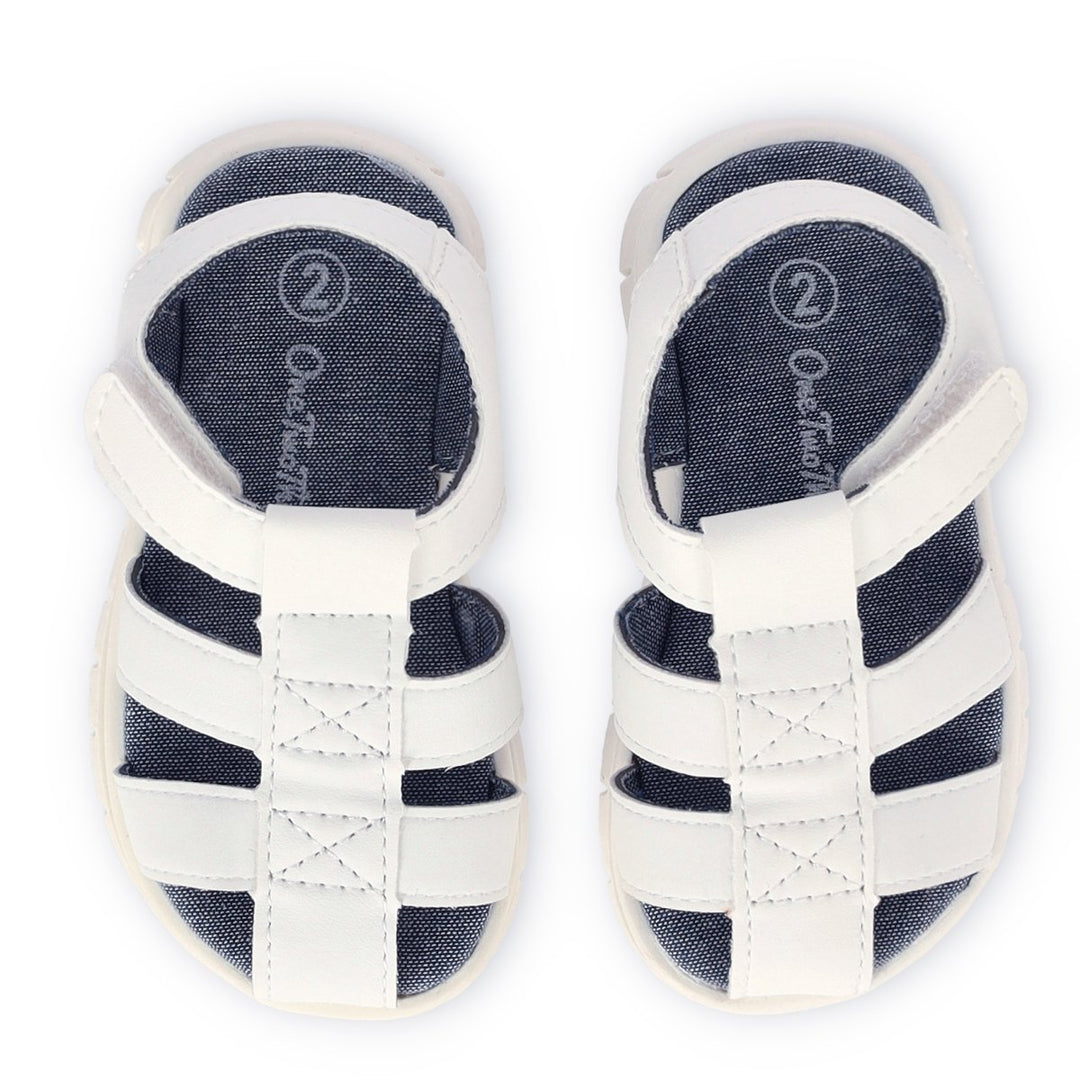 Baby Boys PU Cage Sandal - White