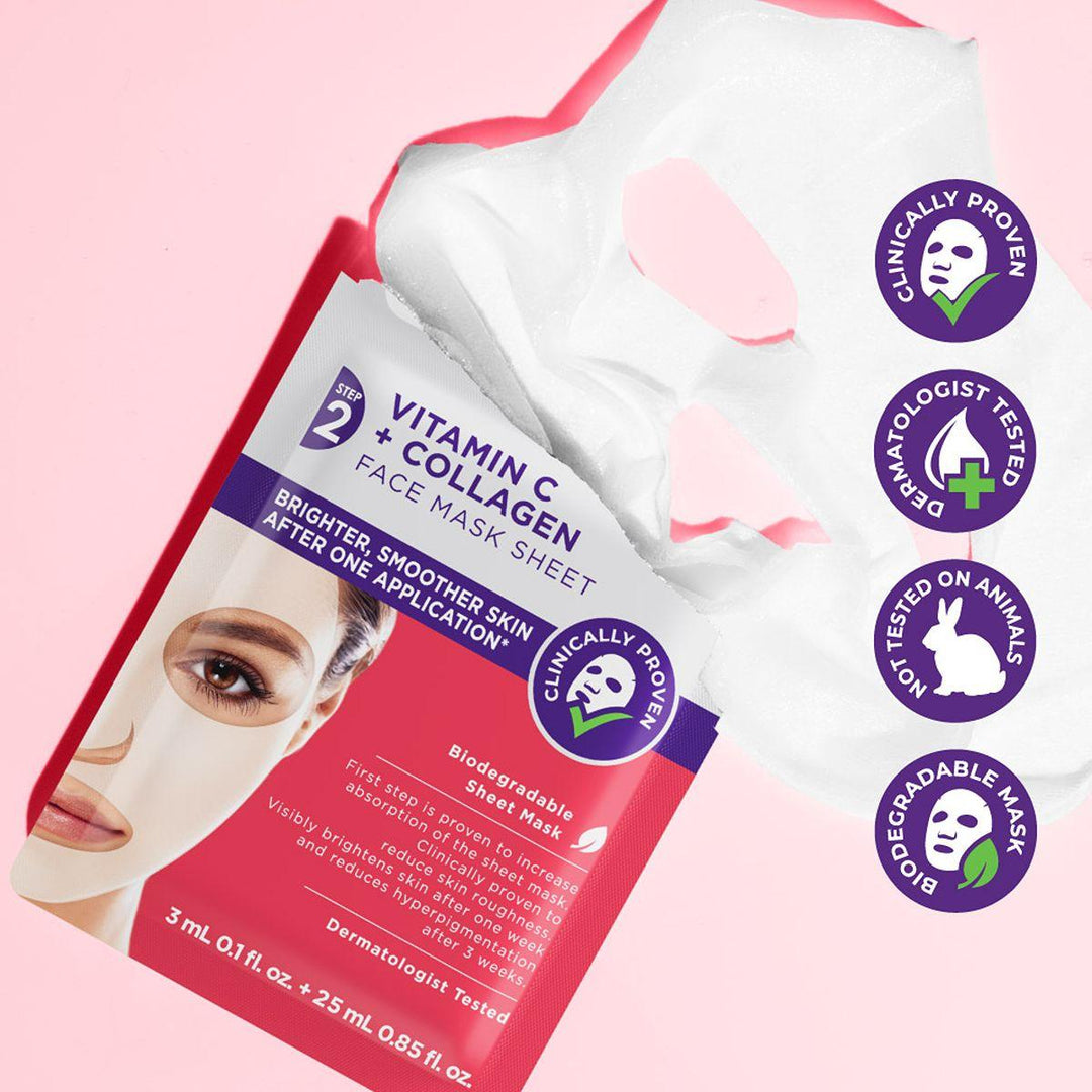 Skin Republic 2 Step Brightening Vitamin C + Collagen Face Mask