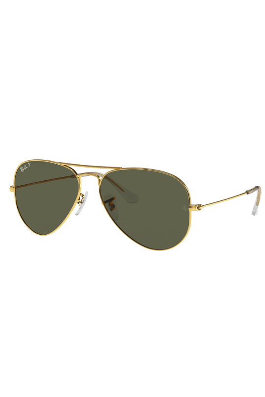 Aviator Polarized Sunglasses - Black/Gold