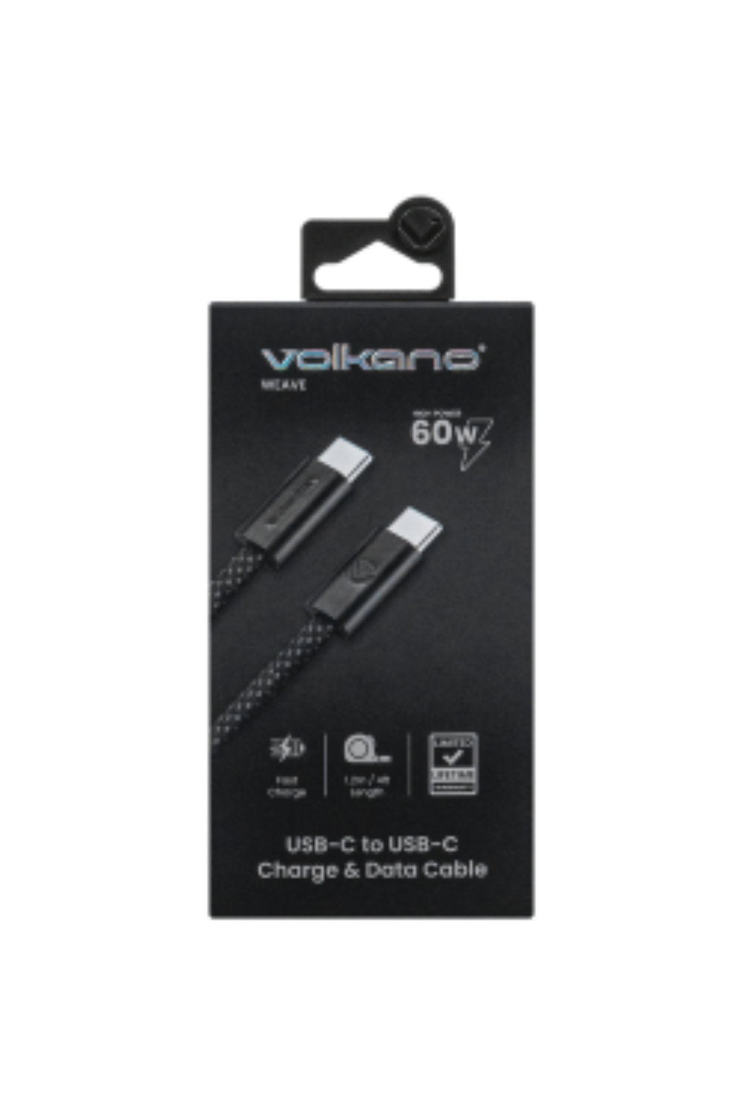 Weave Series 60w USB C to USB C 1.2m - Black