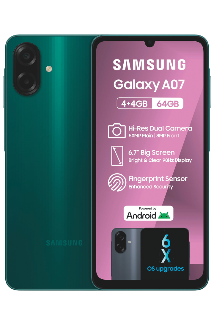 Galaxy A07 4/64GB Dual Sim Cellphone - Green