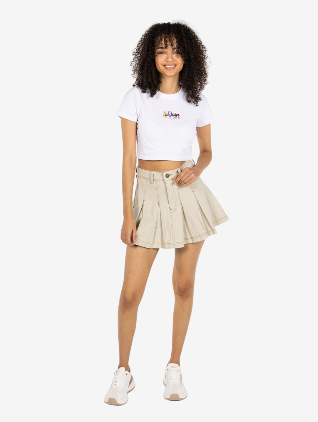 Denim Skirt - Beige
