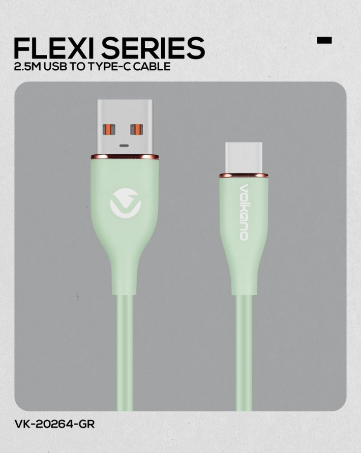 Flexi Series Type-C to Type-C 2.5m 30W Green