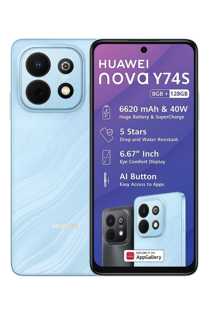 NOVA Y74S Dual Sim (8+128GB) 4G Cellphone - Blue