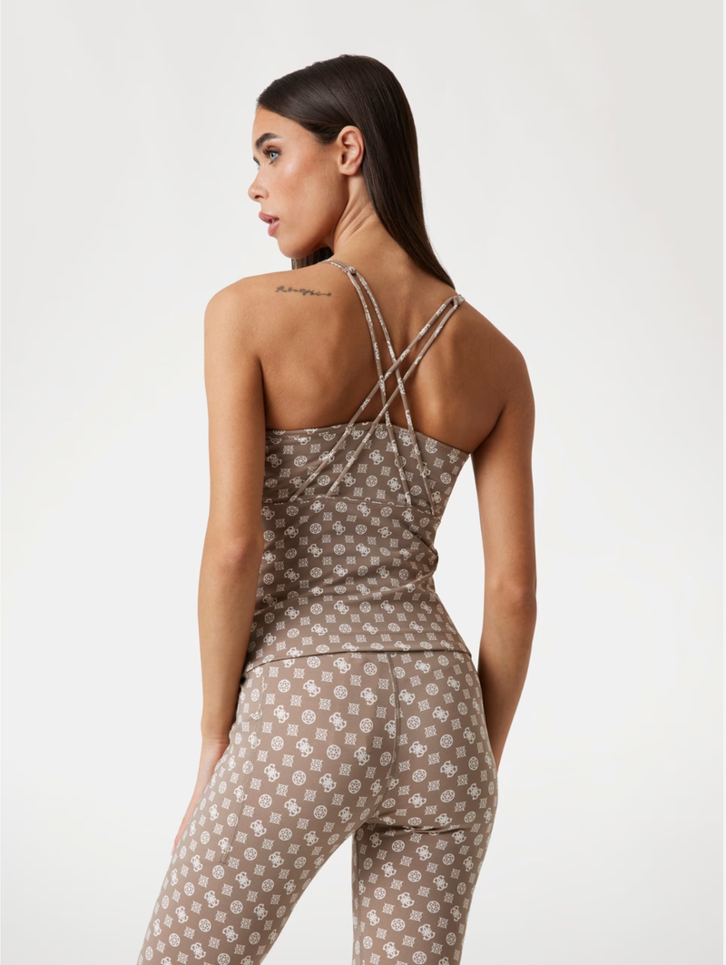 Peony Logomania Active Top - Taupe