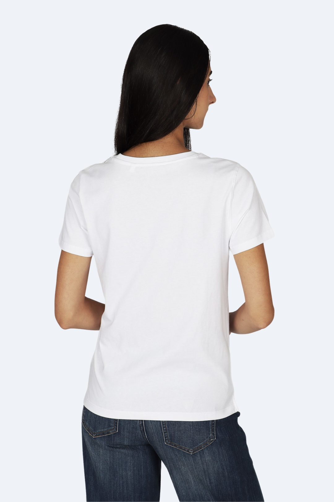 Short Sleeve CN Krystal Triangle Tee - White