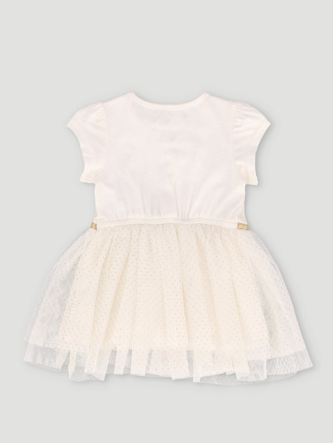 Baby Girls Heart Tuille Dress - Cream