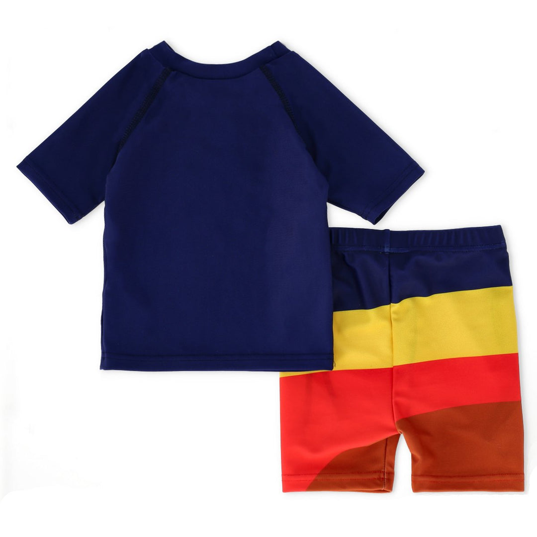 Baby Boys 2 Piece Rash Vest Bottom Swimwear - Navy
