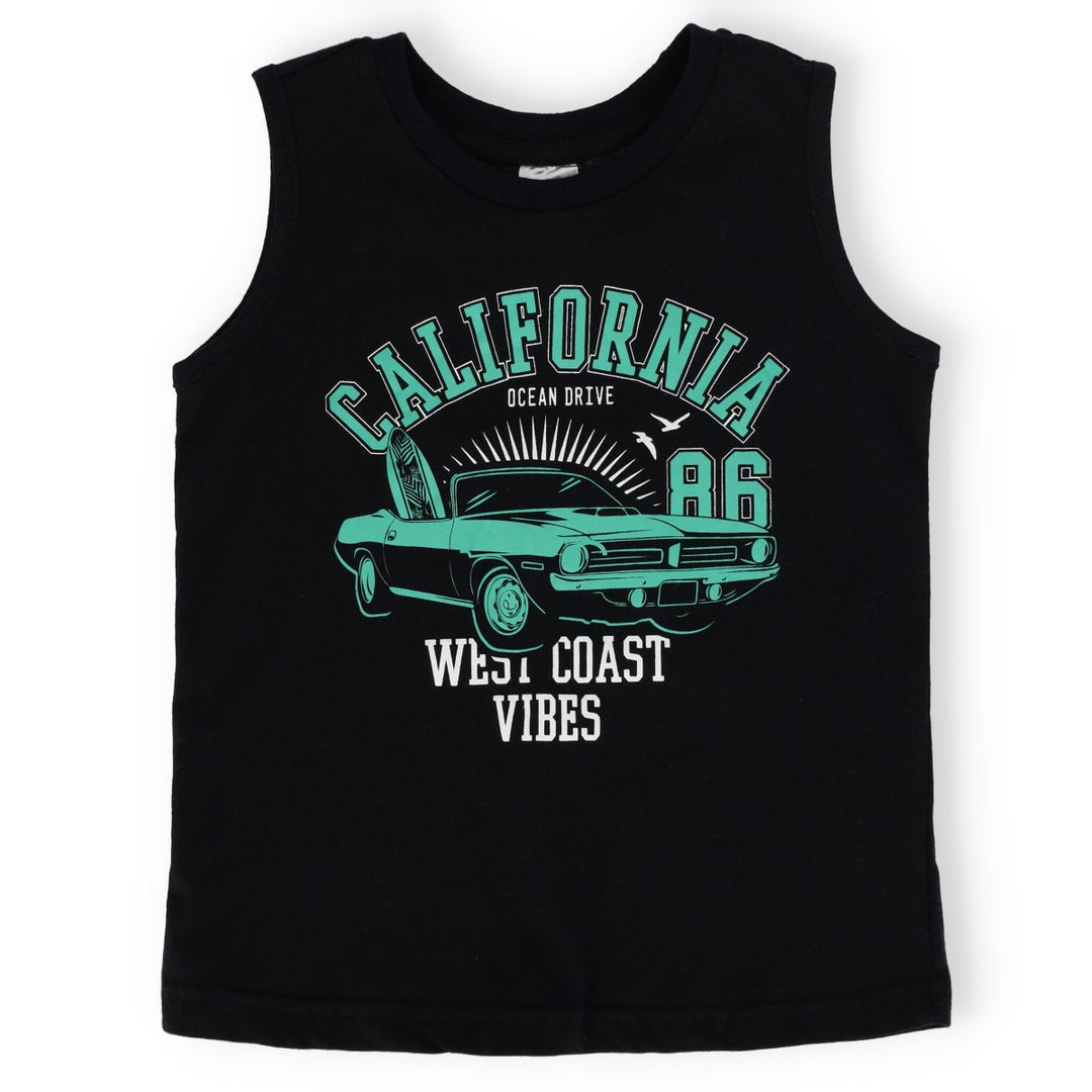 Pre-Boys Car Muscle Vest - Black