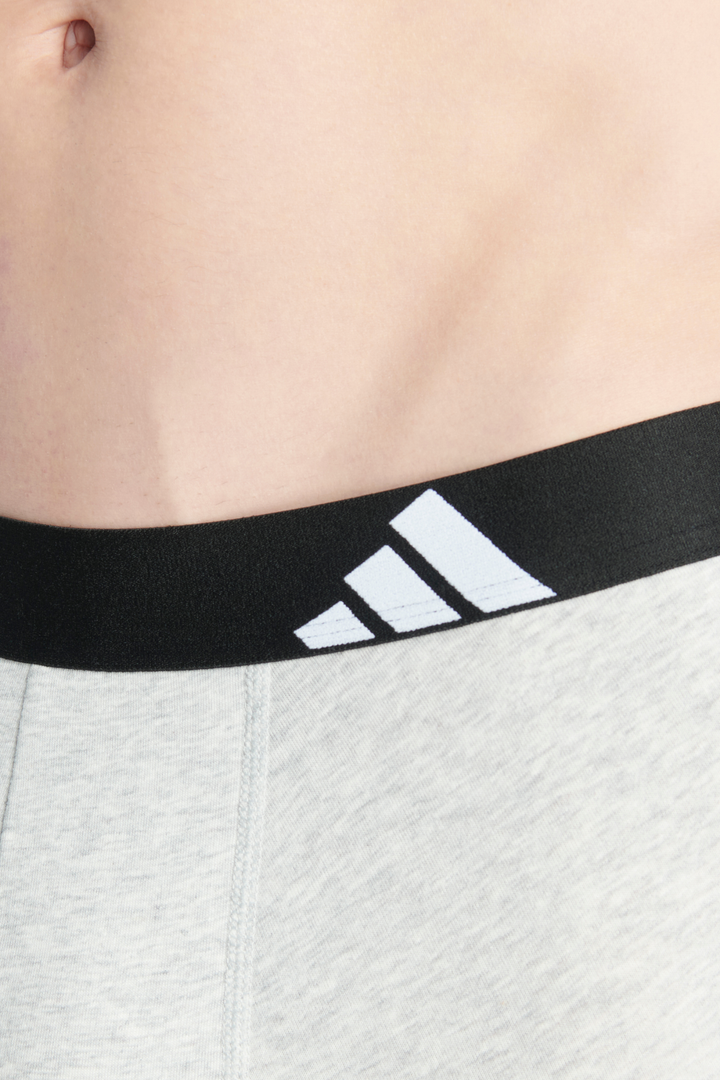 3 Pack Active Flex Cotton Trunk - White/Grey/Black