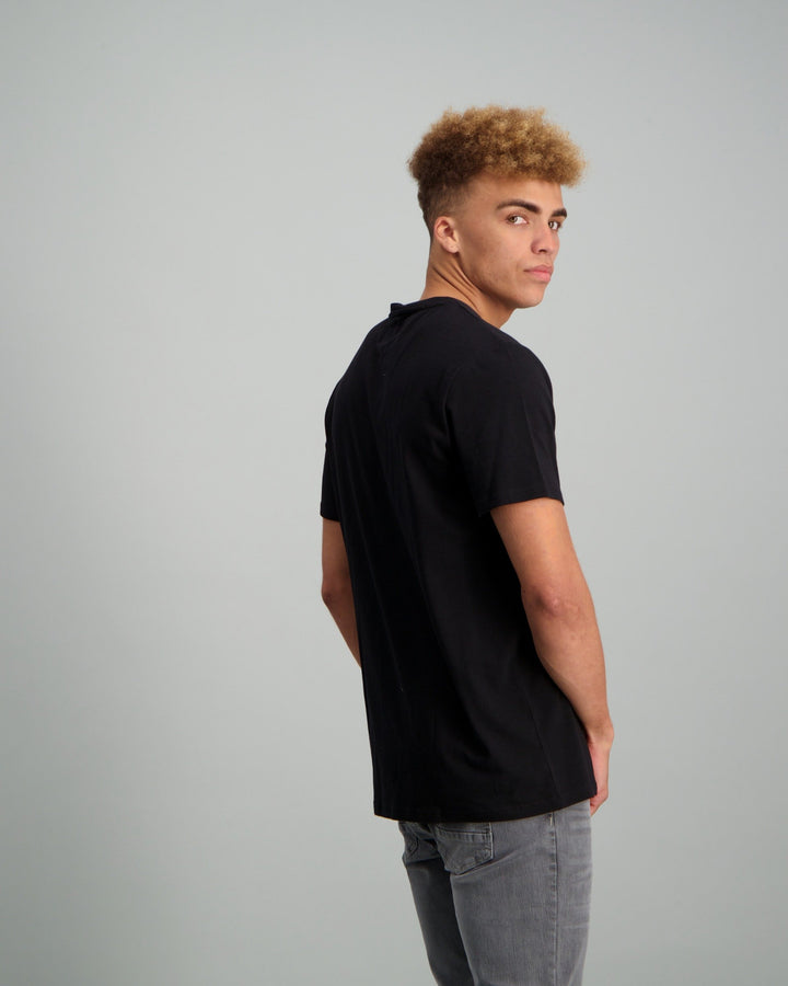 Men's Stretch Basic V-Neck Slim T-Shirt - Black