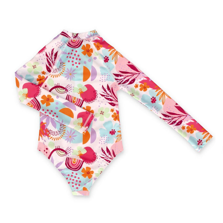 Pre-Girls Foliage Printed Rasher Swimwear