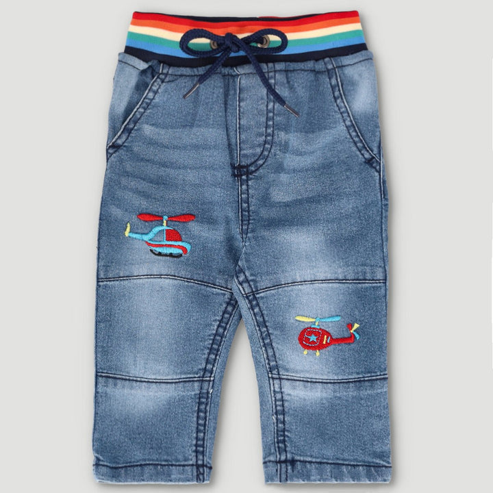 Baby Boys Med Wash Biker Knee Denim Jean