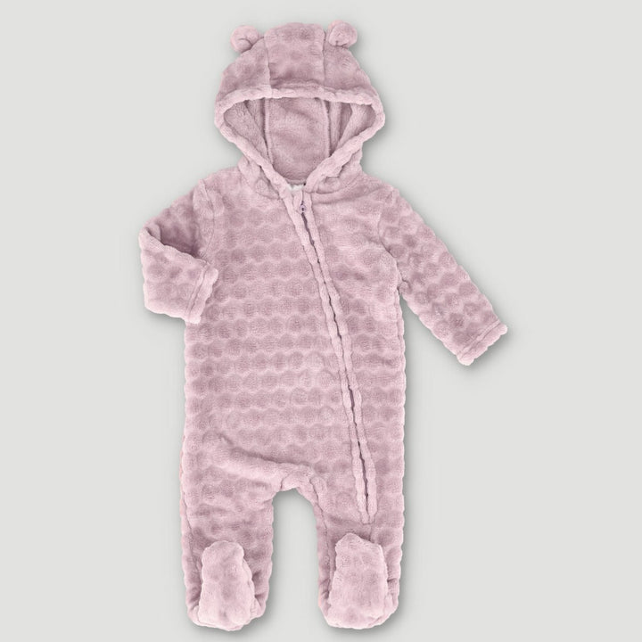 Long Sleeve Hooded Babygrow - Lilac