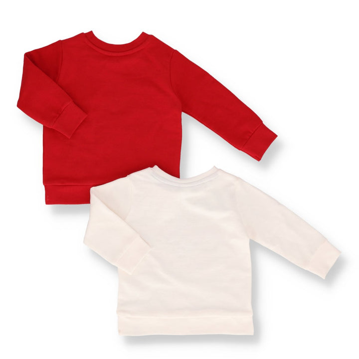 Baby Boys 2 Pack Long Sleeve Truck Sweat Top - Red