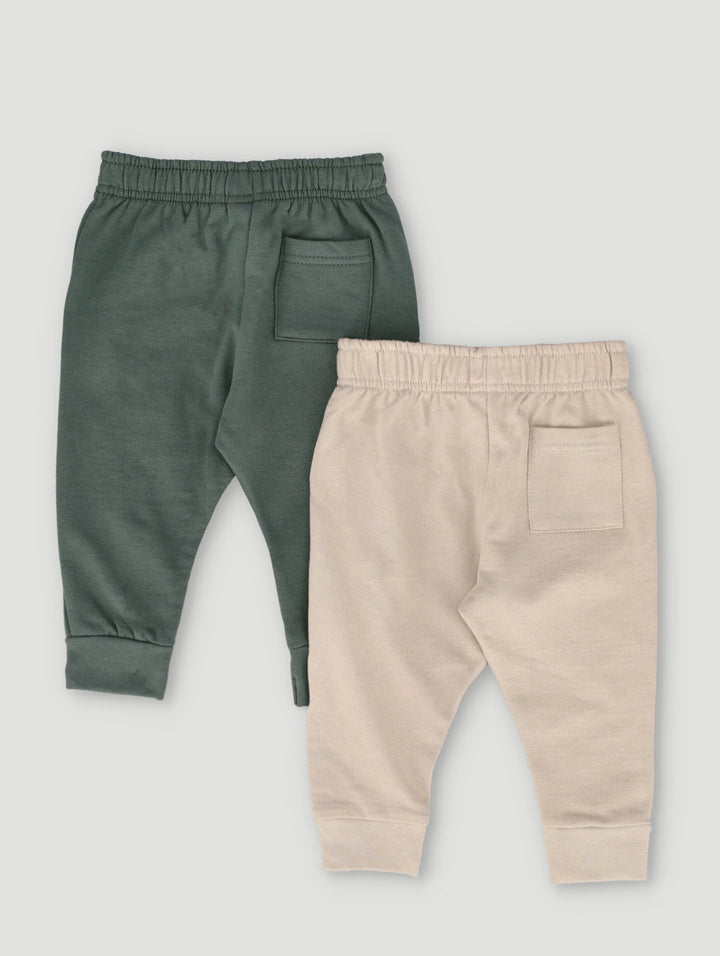 Baby Boys 2 Pack Jogger Tiger Face - Dark Green