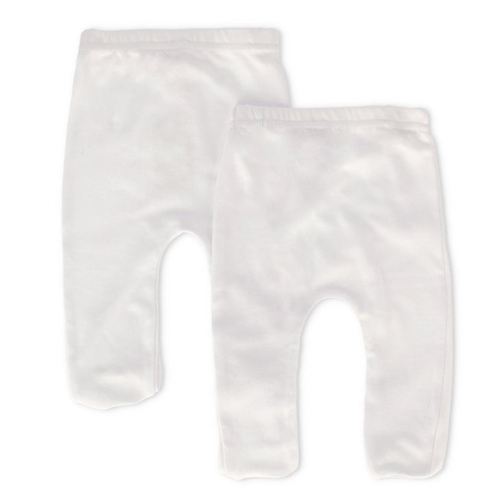 Baby Boys 2 Pack Footed Legging - White
