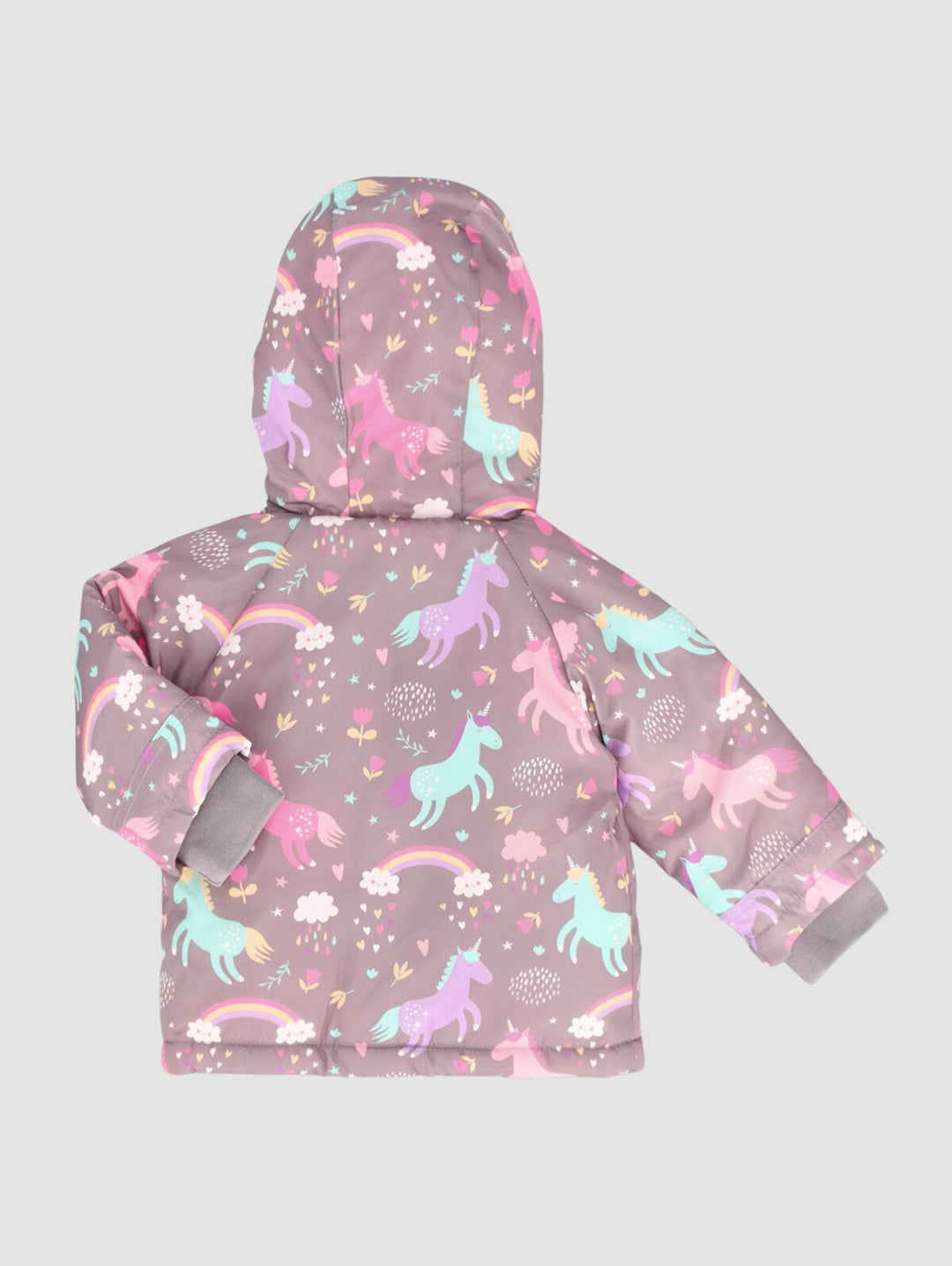 Rainbow Puffer Jacket - Charcoal