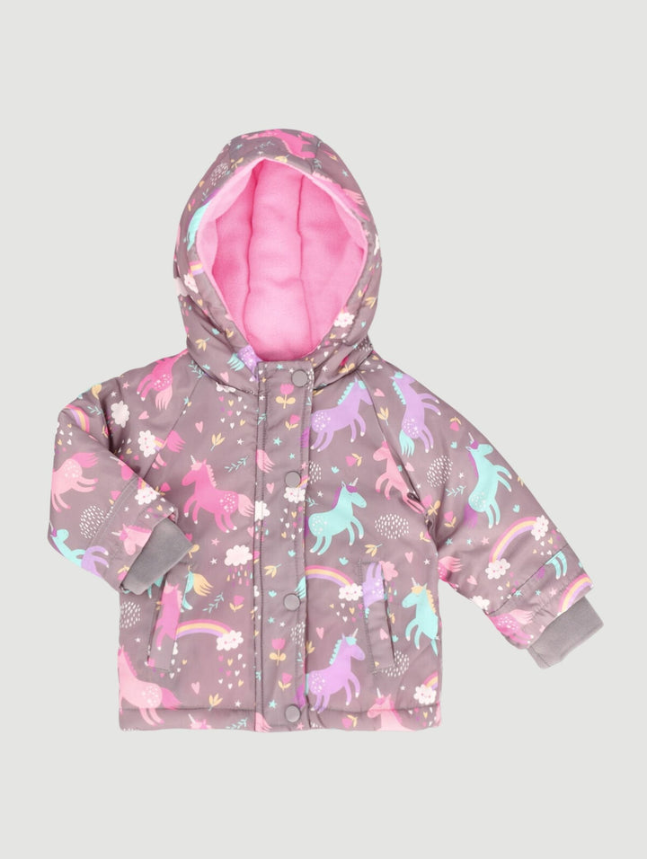 Rainbow Puffer Jacket - Charcoal