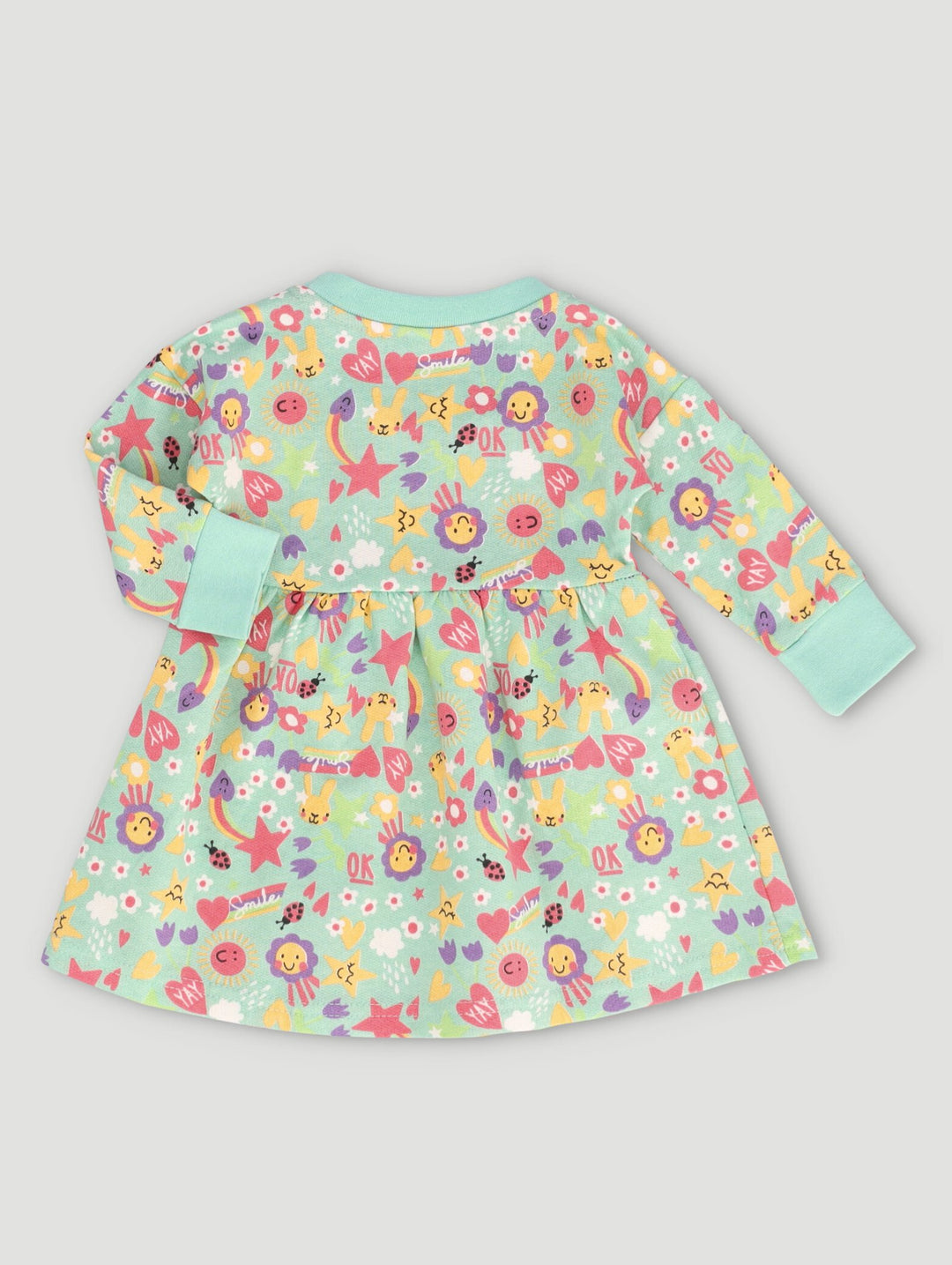 Rainbow Fleece Dress - Mint