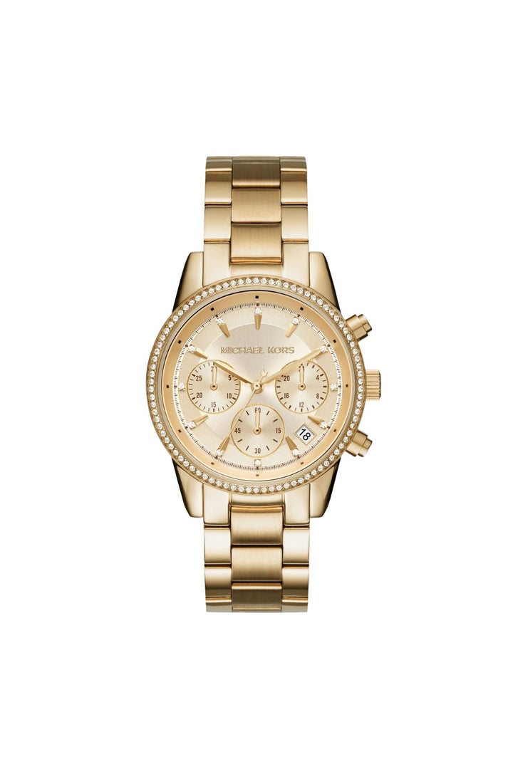 Ladies Bryant Chronograph Gold-Tone Stainless Steel Watch