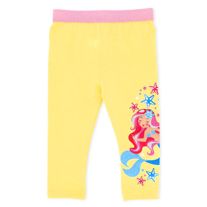 Pre-Girls Mermaid Printed Legging - Yellow