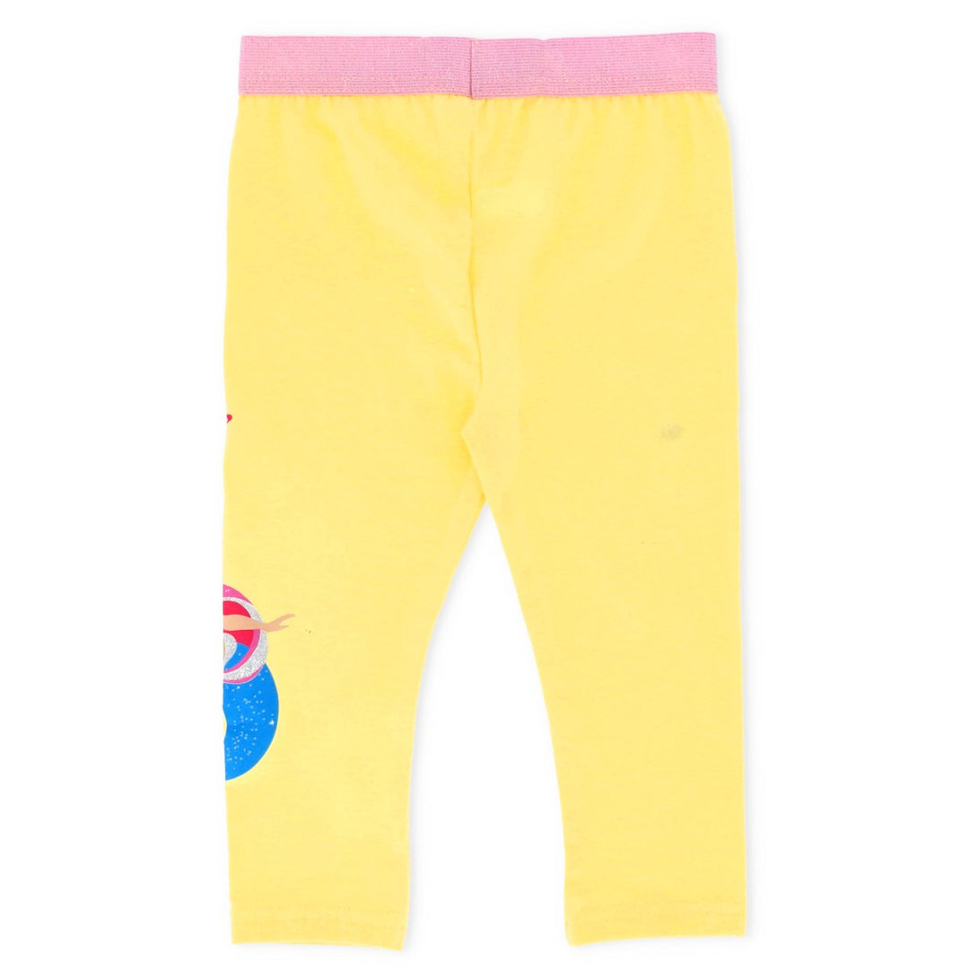 Pre-Girls Mermaid Printed Legging - Yellow