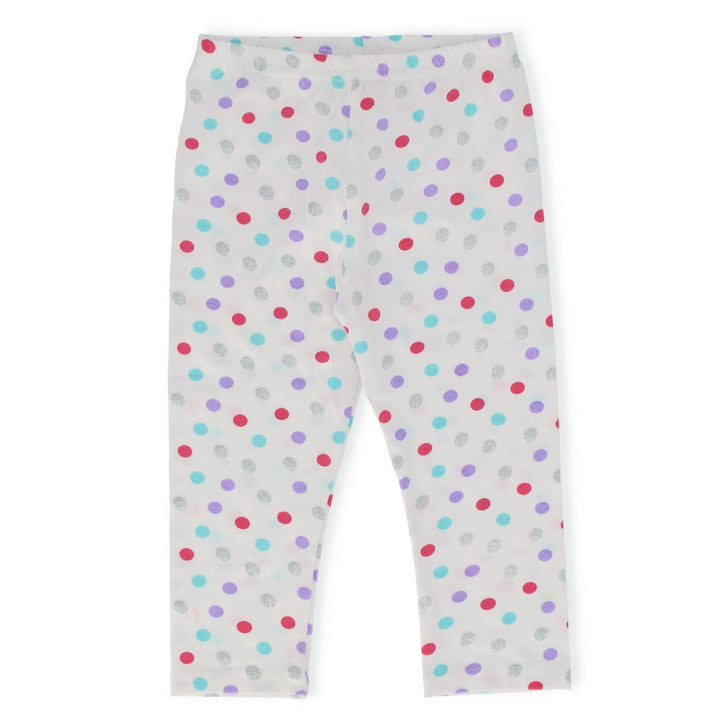 Pre-Girls All Over Print Glitter Legging - White